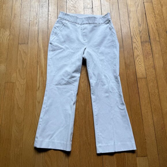Spanx Size S White Stretchy Cotton Blend Pull On Flare Leg Ankle Pants - Picture 3 of 15